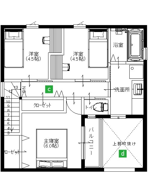 typeDOMA ~外に閉じて、内に開く~土間タイプ 間取り